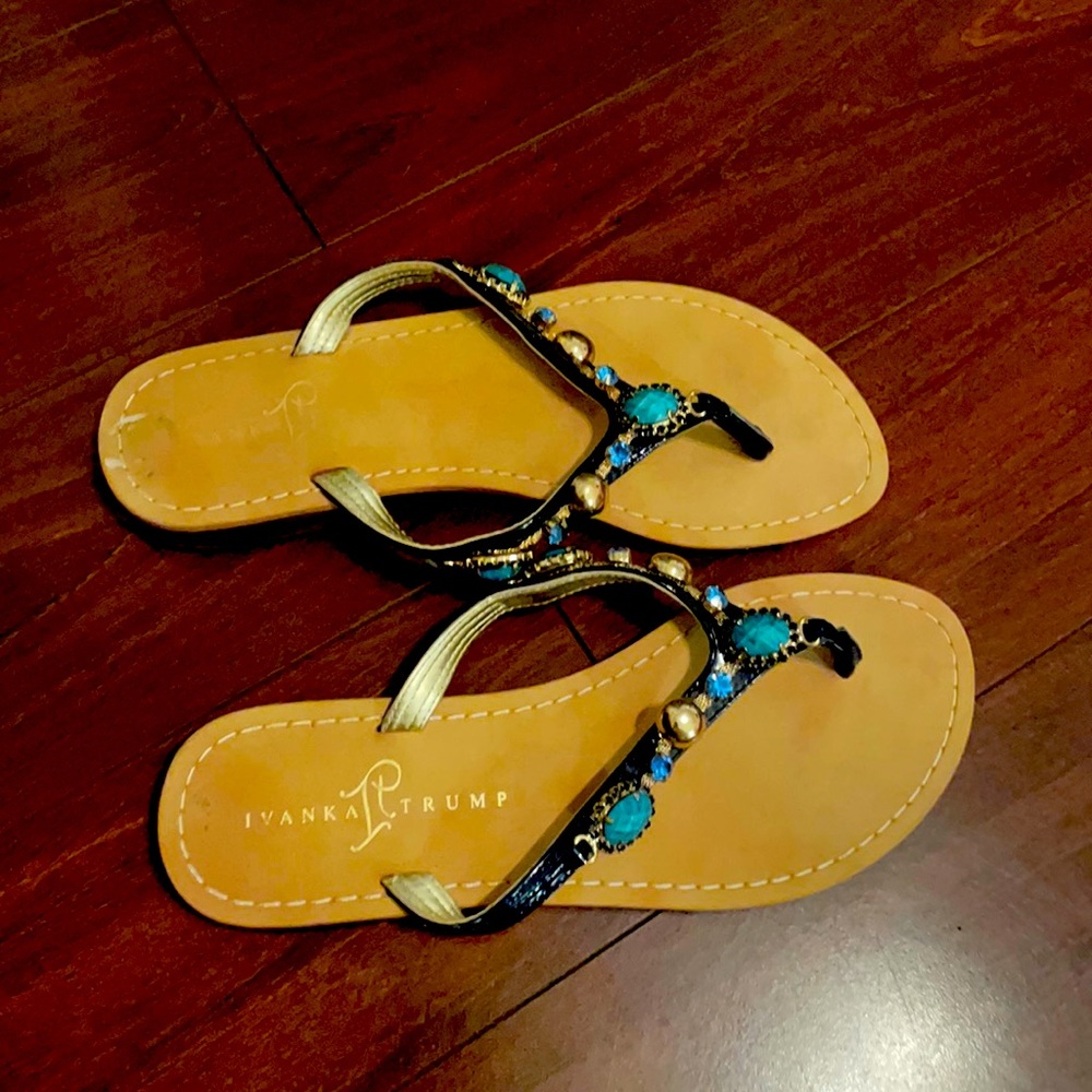 Blue sandles slip ons